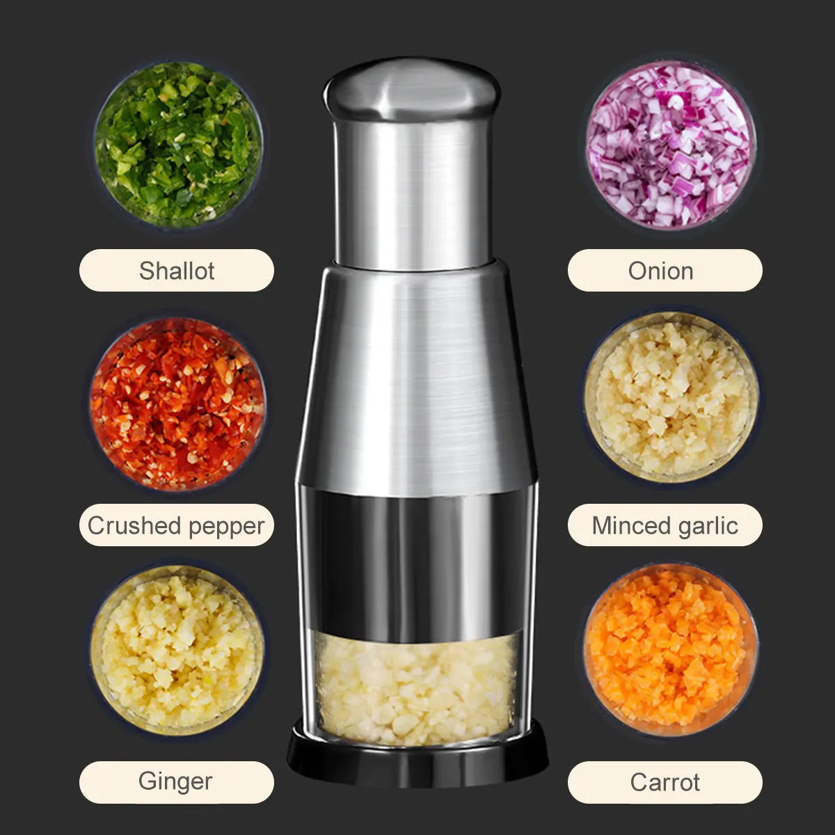 Manual Garlic Masher Stainless Steel Pressed Garlic Chopper Mincer Chopping Garlic Tool Ginger Chili Onion Salad Kitchen Gadgets
