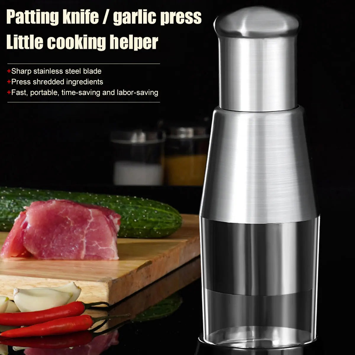 Manual Garlic Masher Stainless Steel Pressed Garlic Chopper Mincer Chopping Garlic Tool Ginger Chili Onion Salad Kitchen Gadgets