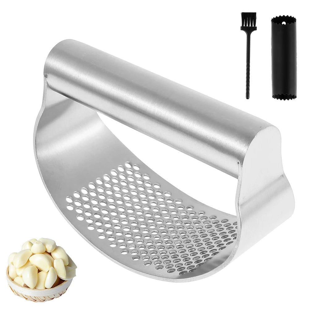 Manual Garlic Masher Stainless Steel Pressed Garlic Chopper Mincer Chopping Garlic Tool Ginger Chili Onion Salad Kitchen Gadgets