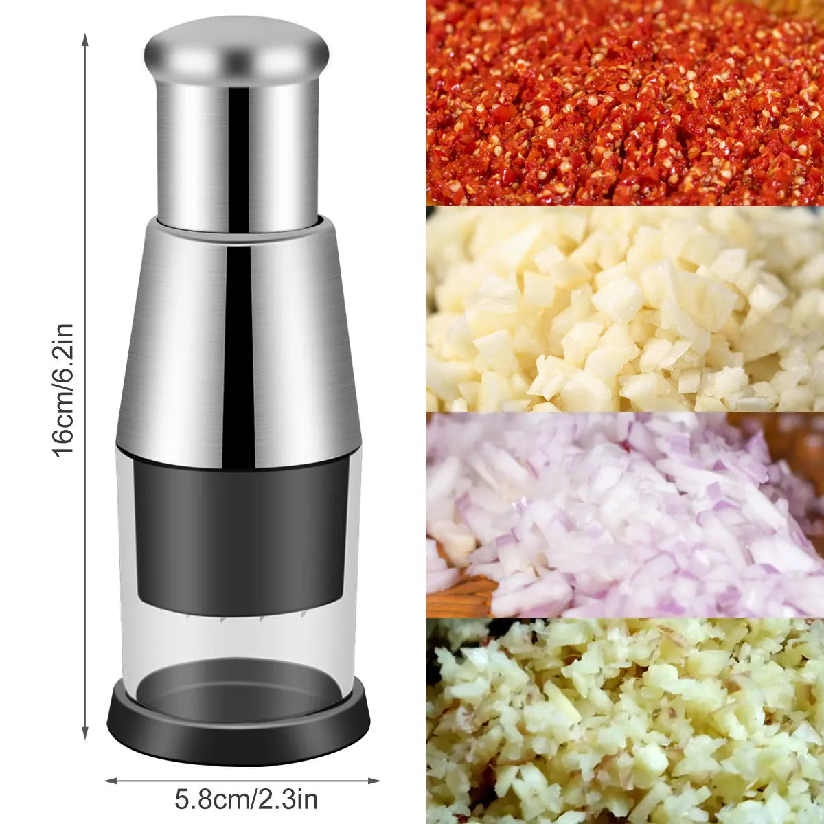 Manual Garlic Masher Stainless Steel Pressed Garlic Chopper Mincer Chopping Garlic Tool Ginger Chili Onion Salad Kitchen Gadgets